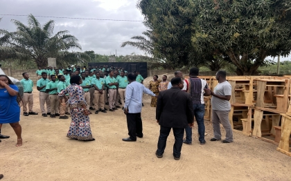 Distribution of school desks by the Hon DCE to the various schools