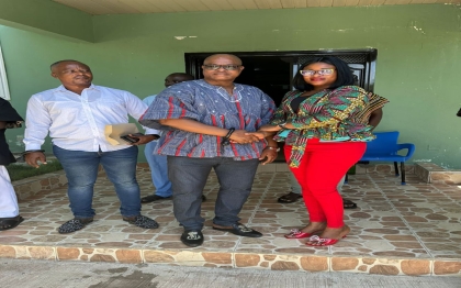 Hon. DCE for Gomoa East Pays Courtesy Visit to Nana Abor Atta II