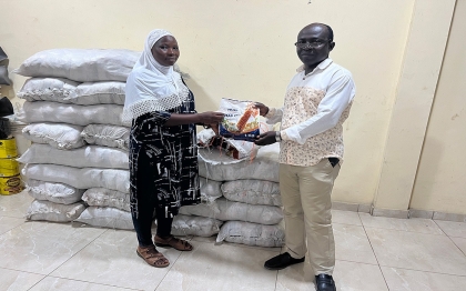 DCE receives farm inputs (seed maize and fertilizer) from planting for food and jobs 